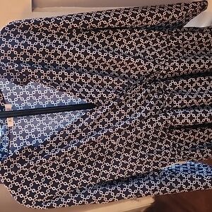 JustFab Black and White Geometric Print Dress Size XL